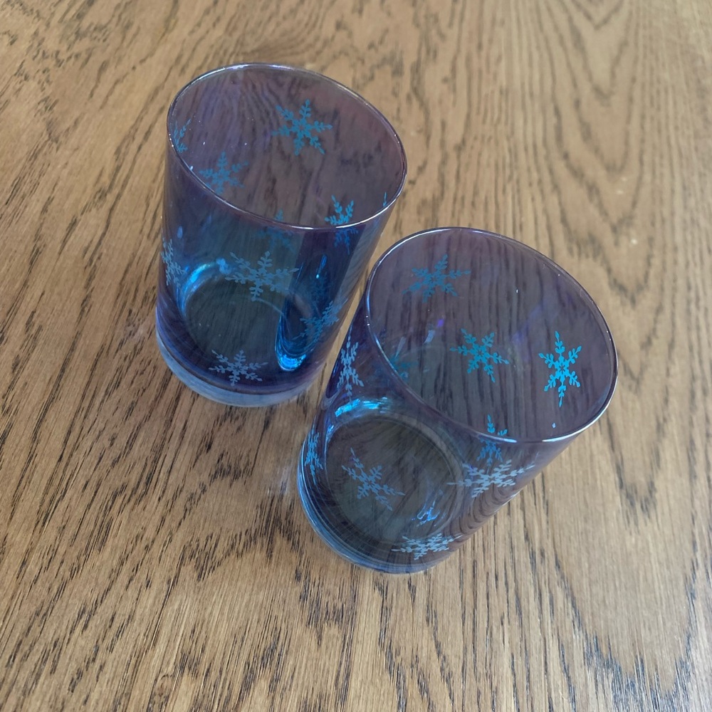 Stunning Blue Snowflake Tea Light Holders